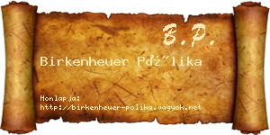 Birkenheuer Pólika névjegykártya